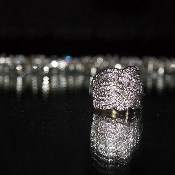 925 18kt gold dipped gorgeous chanel pave style - Picture 3 of 7